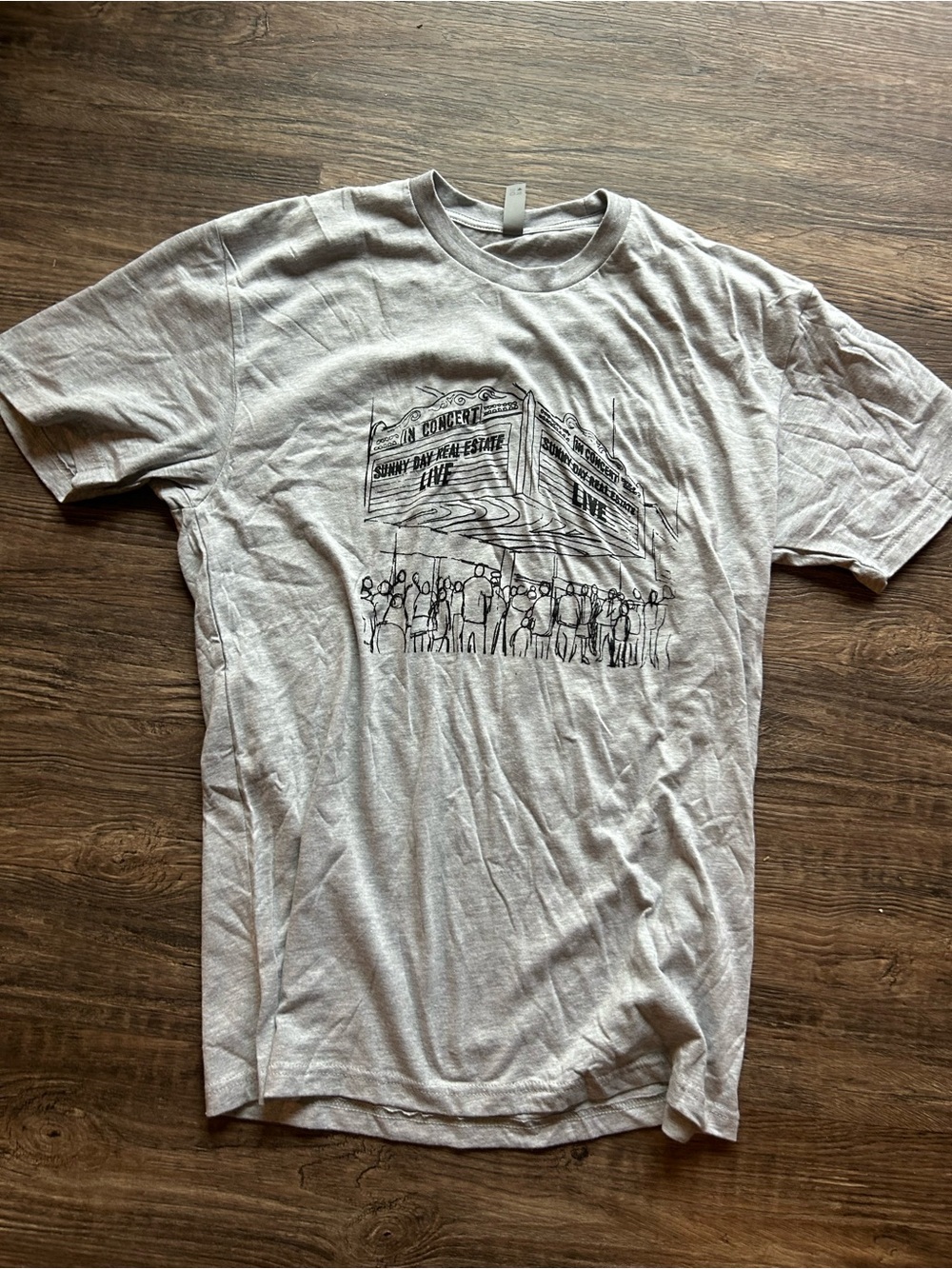 Sunny Day Real Estate Graphic Crewneck T-Shirt Large Sport Grey